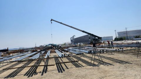山口県岩国市　鉄骨建て方工事