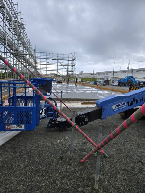 浜田市　鉄骨建て方工事